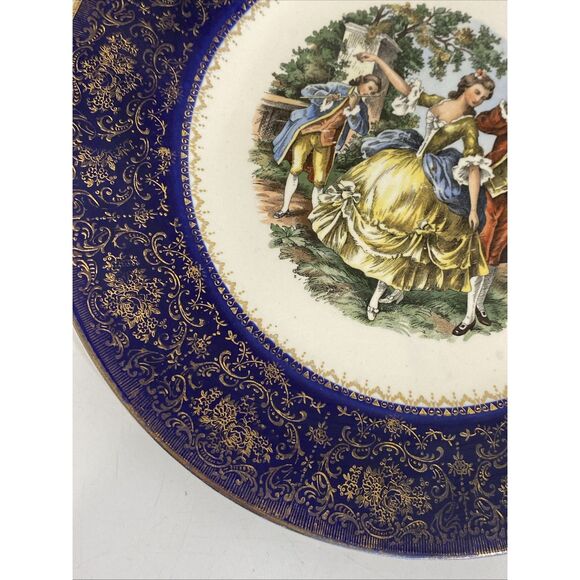 Salem China Imperial 23k gold Service Plate Blue 10.75” - Picture 8 of 10
